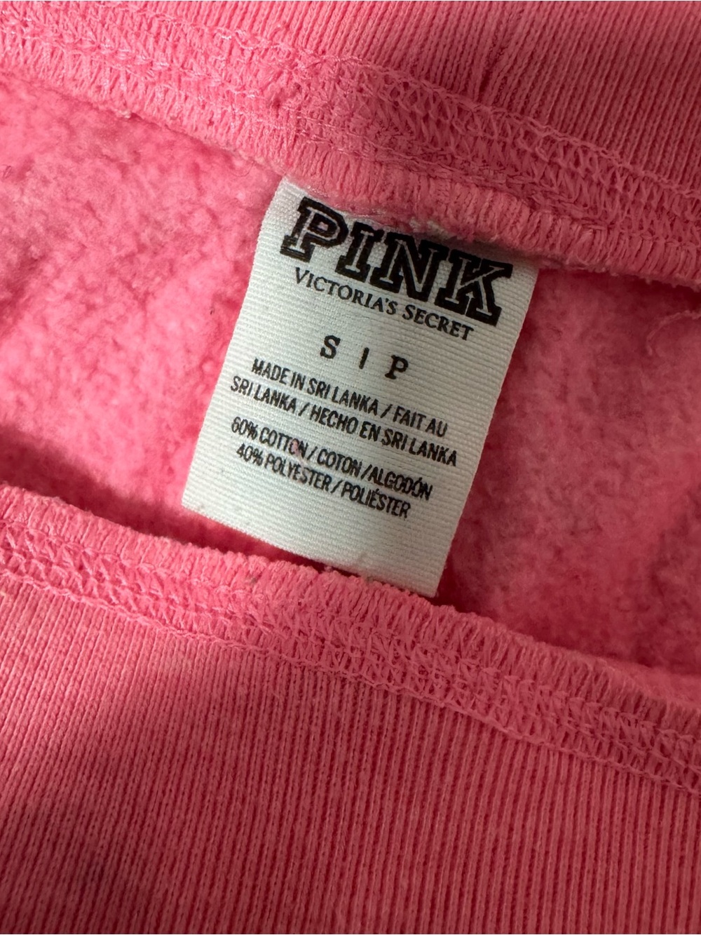 PINK Victoria's Secret Women Hot Pink Capri Sweatpants Vertical PINK EUC Comfy - Picture 5 of 8